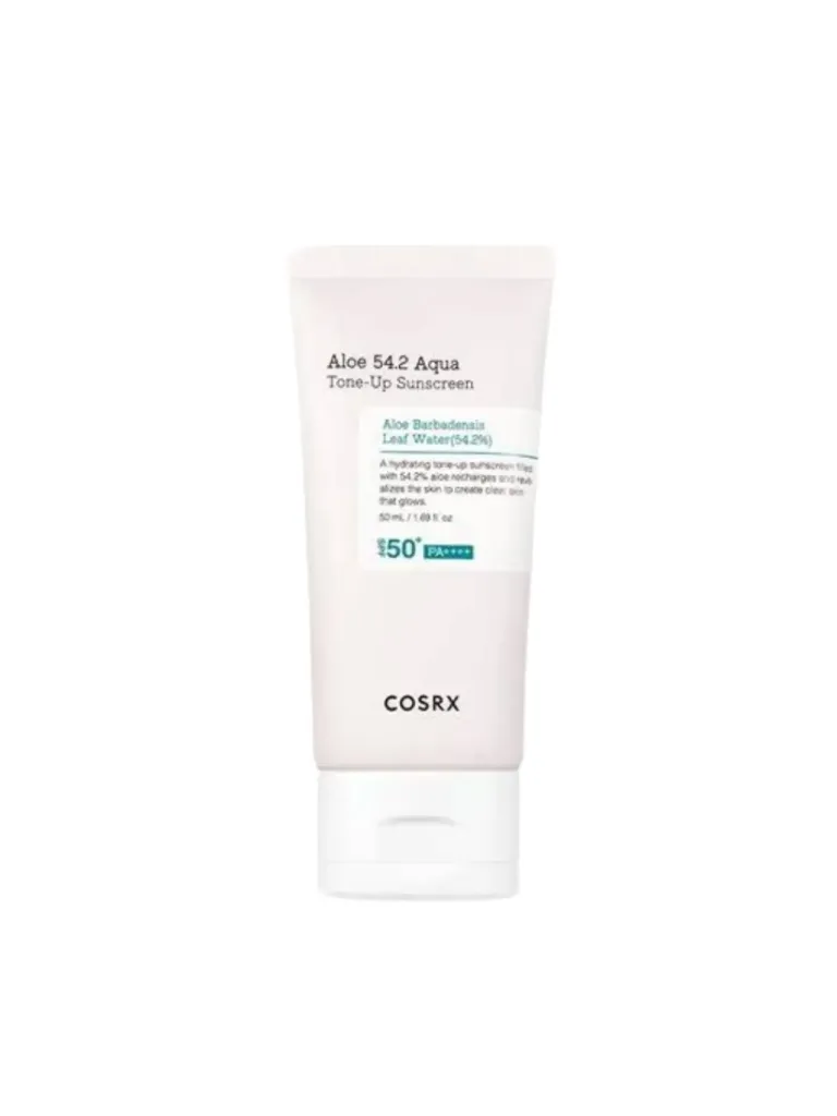 COSRX Aqua Tone Up Aloe 54.2 Sunscreen spf 50 - 50ml | كوزركس واقي شمسي مائي مع لون spf50 بالالوفيرا - 50 مل