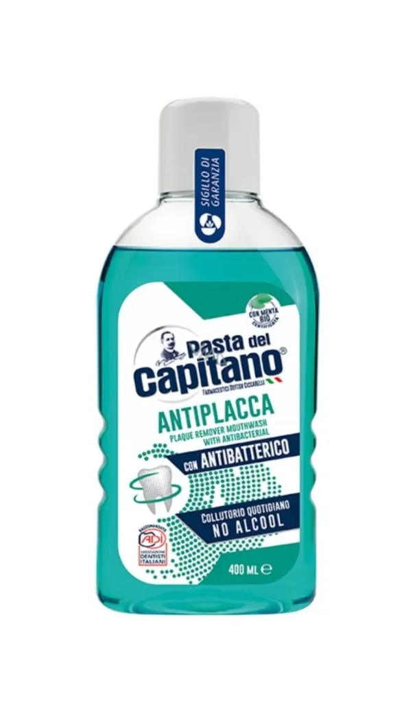 Pasta del Capitano Antiplacca Mouthwash – 400ml باستا دل كابيتانو غسول الفم مضاد للبلاك – 400 مل