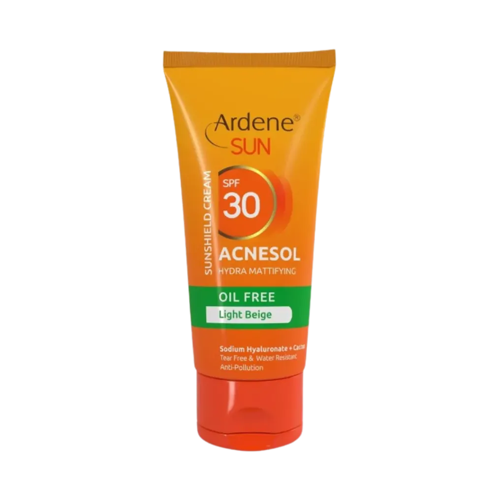 Ardene Light Beige Oil-free Sunscreen Spf30 - 50ml | اردن كريم واقي شمسي خالي من الزيوت بلون بيج فاتح spf30 - 50 مل
