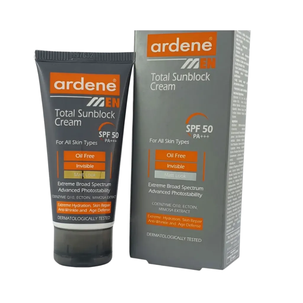 Ardene Total Sunblock Cream For Men - 50ml |اردن كريم الحماية الشمسية الكاملة للرجال - 50 مل